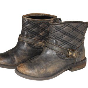 Lucky Brand Western Cowgirl Rustic True Leather Pull on Women Boots Size 8M